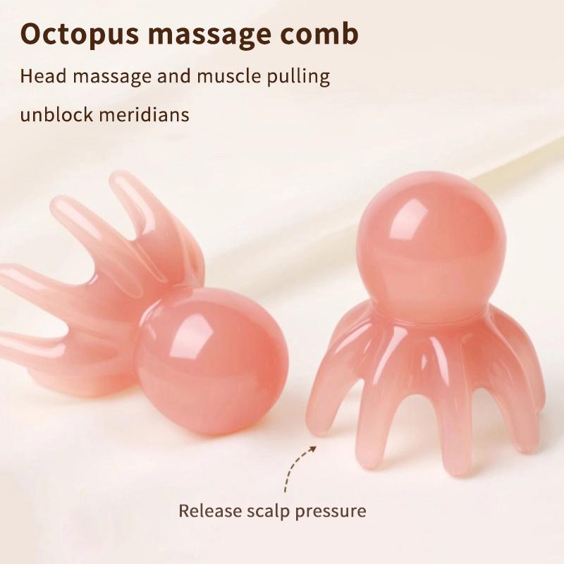 Hair Care Daily - 1/2Pcs Pink Resin Octopus Scalp Massage